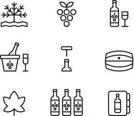 Wall Mural - Wine icons