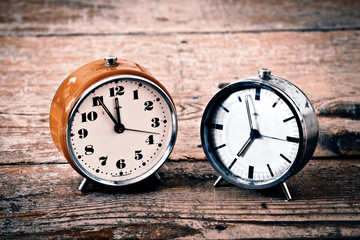 Wall Mural - Old alarm clocks