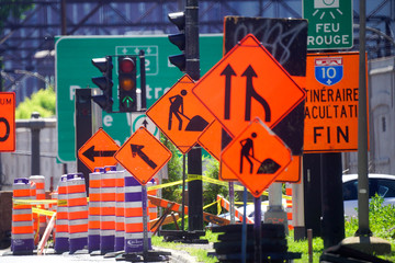 Road construction signs
