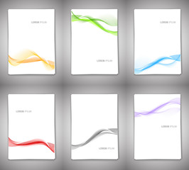 Canvas Print - Set of backgrounds with wavy lines