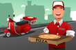 Man delivering pizza