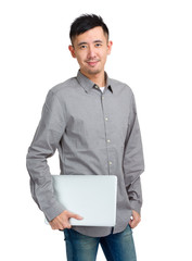 Canvas Print - Man with laptop computer