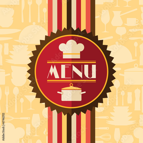 Fototapeta do kuchni Restaurant menu background in flat design style.