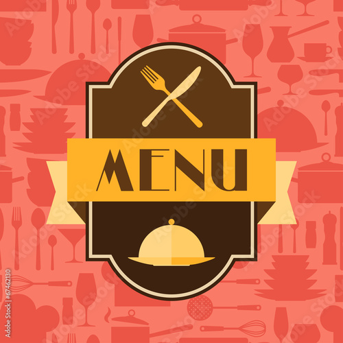 Obraz w ramie Restaurant menu background in flat design style.