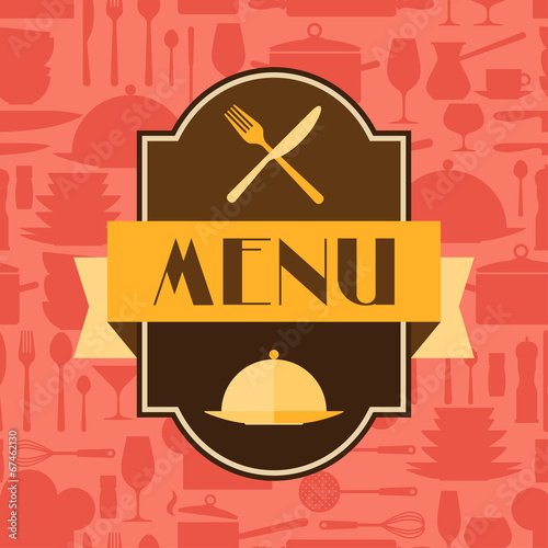 Naklejka dekoracyjna Restaurant menu background in flat design style.