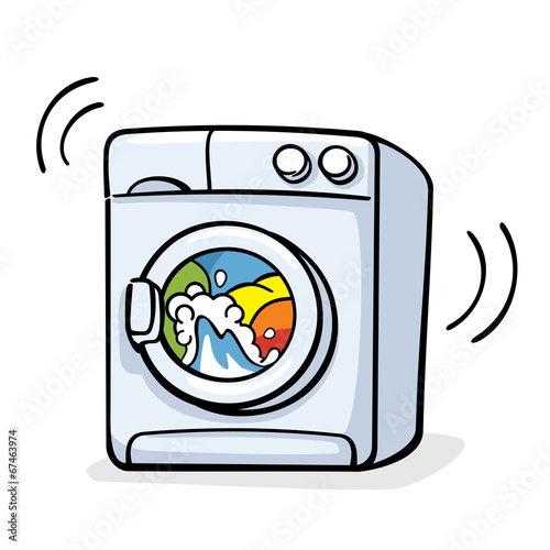 Fotografie, Obraz vector illustration with washer machine working