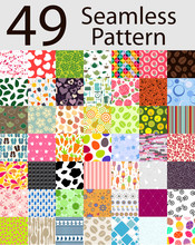 Seamless Pattern 49 Set Vector Illustration