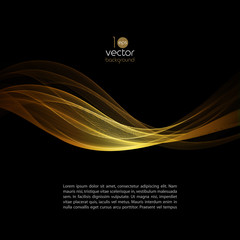 Poster - Shiny color waves over dark vector backgrounds
