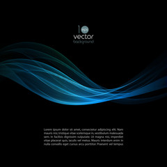 Poster - Shiny color waves over dark vector backgrounds