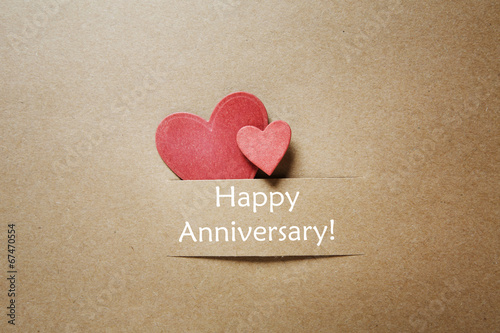 Fotografía Happy Anniversary message with small hearts