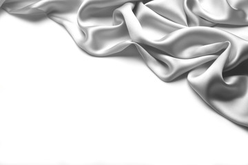 Silver silk textile background　with copy space