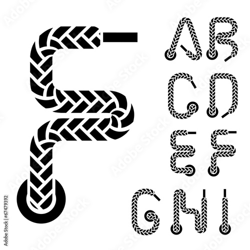 vector shoe lace alphabet letters part 1 Tableau sur Toile