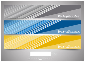 Poster - web headers with precise dimension, set of vector banners