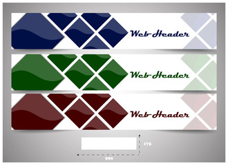 Poster - web headers with precise dimension, set of vector banners