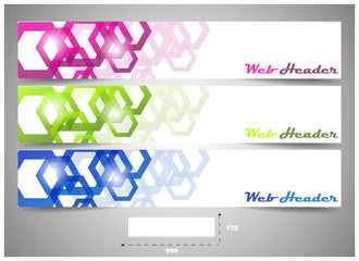 Poster - web headers with precise dimension, set of vector banners