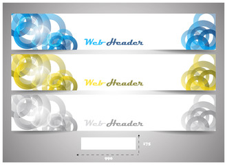 Poster - web headers with precise dimension, set of vector banners