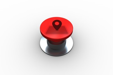Poster - Composite image of map marker graphic on button