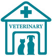 veterinary icon with home and pets
