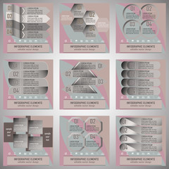 Fototapete - Set of modern infographic option banner with four steps