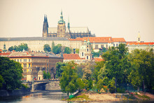 View To Prague Castle And Vltava River