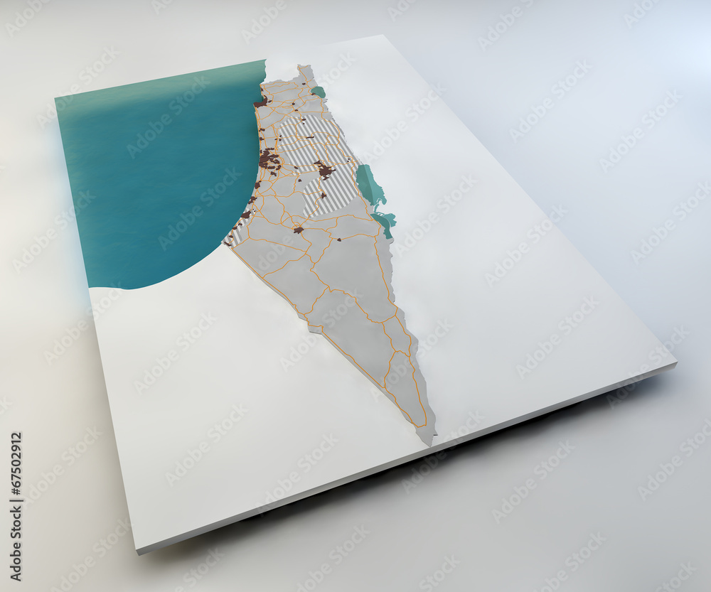 Cartina di Israele e territori palestinesi Stock Illustration | Adobe Stock