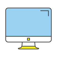 Aufkleber - Vector Flat Line Design Concept Computer Display Icon