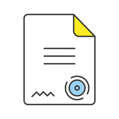 Sticker - Vector Flat Line Design Concept Document Icon