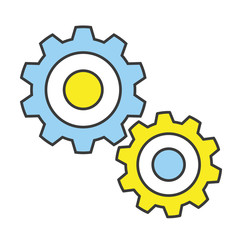 Poster - Vector Flat Line Design Concept Gears Icon