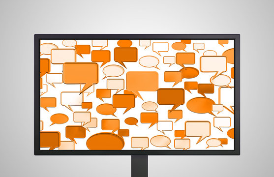 desktop Monitor display conversation orange