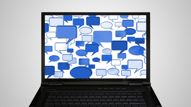 laptop Monitor display conversation blue