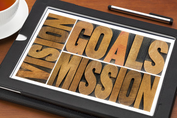 Canvas Print - goals, vision and mission