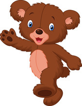 Happy Cartoon Baby Bear