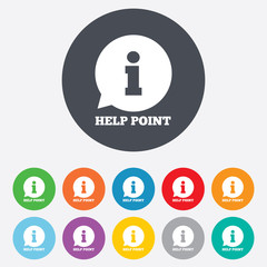 Wall Mural - Help point sign icon. Information symbol.