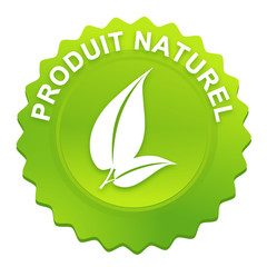 Poster - produit naturel sur bouton web denté vert