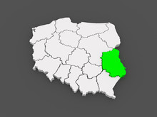 Map Of Lublin Voivodeship. Poland.