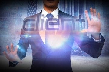 Aufkleber - Businessman presenting the word client