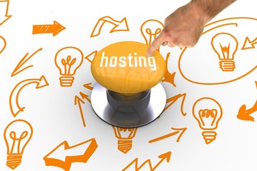 Poster - Hosting against yellow push button