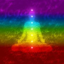 Regenbogen Yoga Chakra Konzept