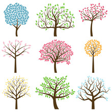 Vector Collection Of Stylized Tree Silhouettes