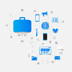 Poster - Set of sticker design. High-tech business concept