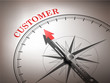 © JoyImage - abstract compass with needle pointing the word customer