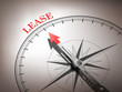 © JoyImage - abstract compass with needle pointing the word lease