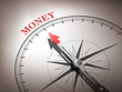 © JoyImage - abstract compass needle pointing the word money