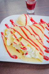 Poster - Strawberry crepe dessert