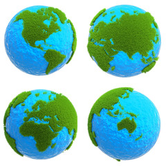 globe background with green grass
