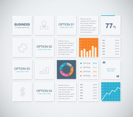 Aufkleber - Modern infographic business vector template background boxes