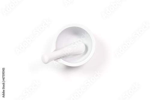 Fotomural white porcelain mortar and pestle set