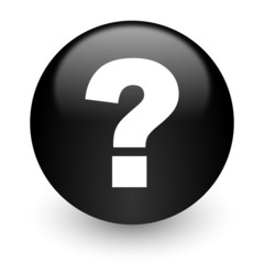 Poster - question mark black glossy internet icon