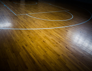 Poster - wooden floor basketball court