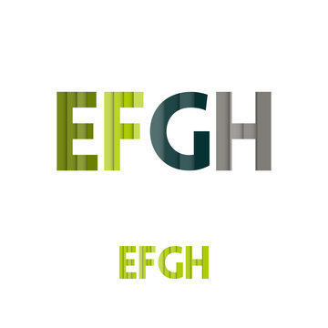 E F G H Colorful Layered Modern Font